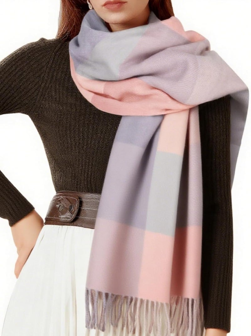 BLATIAL Store Womens Scarf Winter Blanket Large Scarves Thick Soft Warm Plaid Chunky Scarfs - Image 1